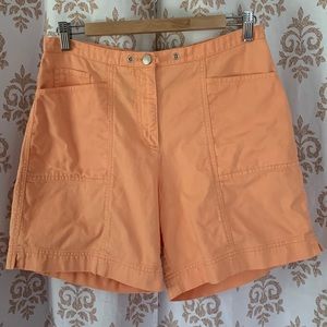 Jones New York SIGNATURE coral 100% Cotton high waisted shorts 8
